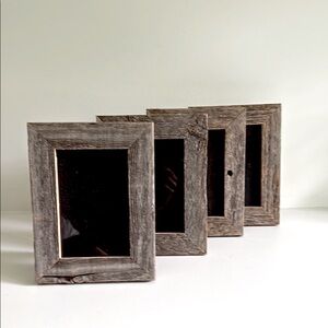 Rustic Brown Wooden Picture Frame Set 4x6